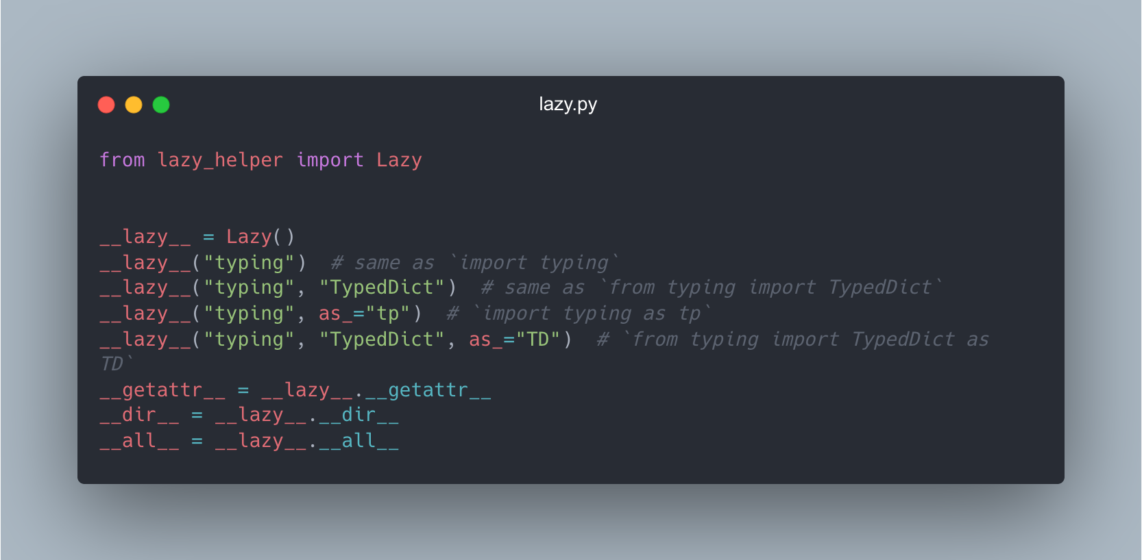 Defining a lazy module